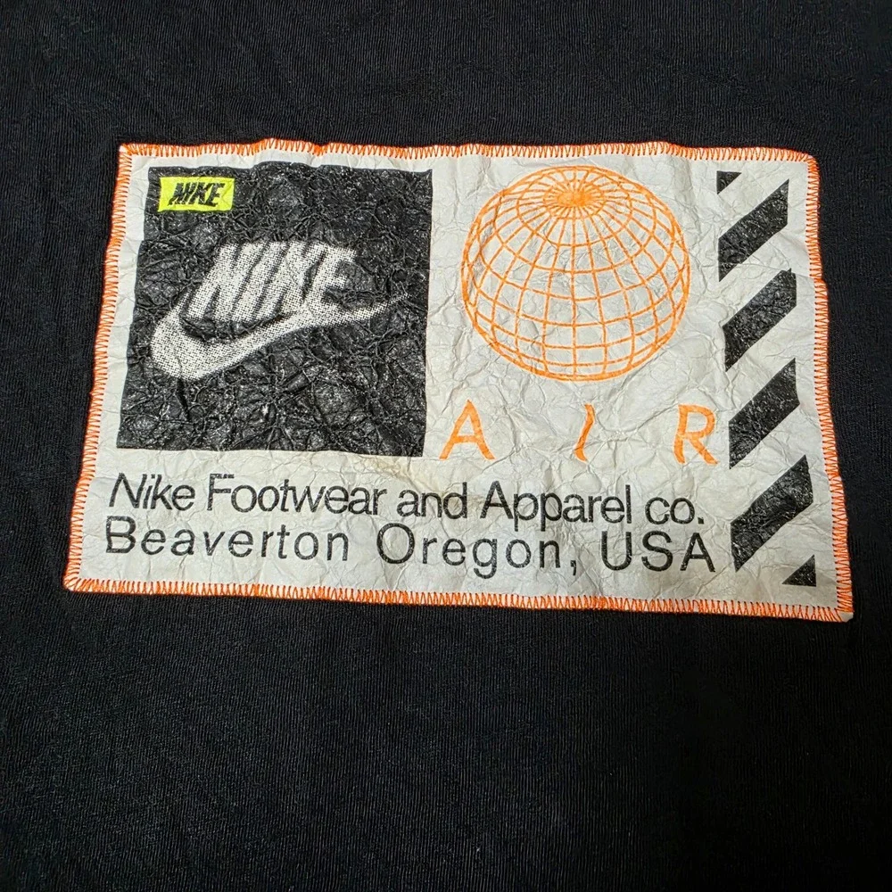 Nike The Nike Tee Mens T-Shirt Black Graphic Back Patch Short Sleeve Casual Sz M